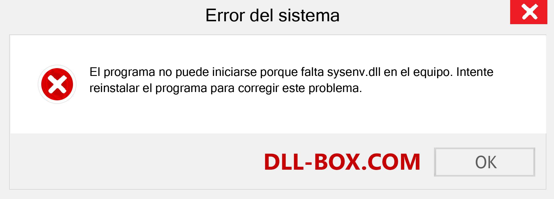 ¿Falta el archivo sysenv.dll ?. Descargar para Windows 7, 8, 10 - Corregir sysenv dll Missing Error en Windows, fotos, imágenes